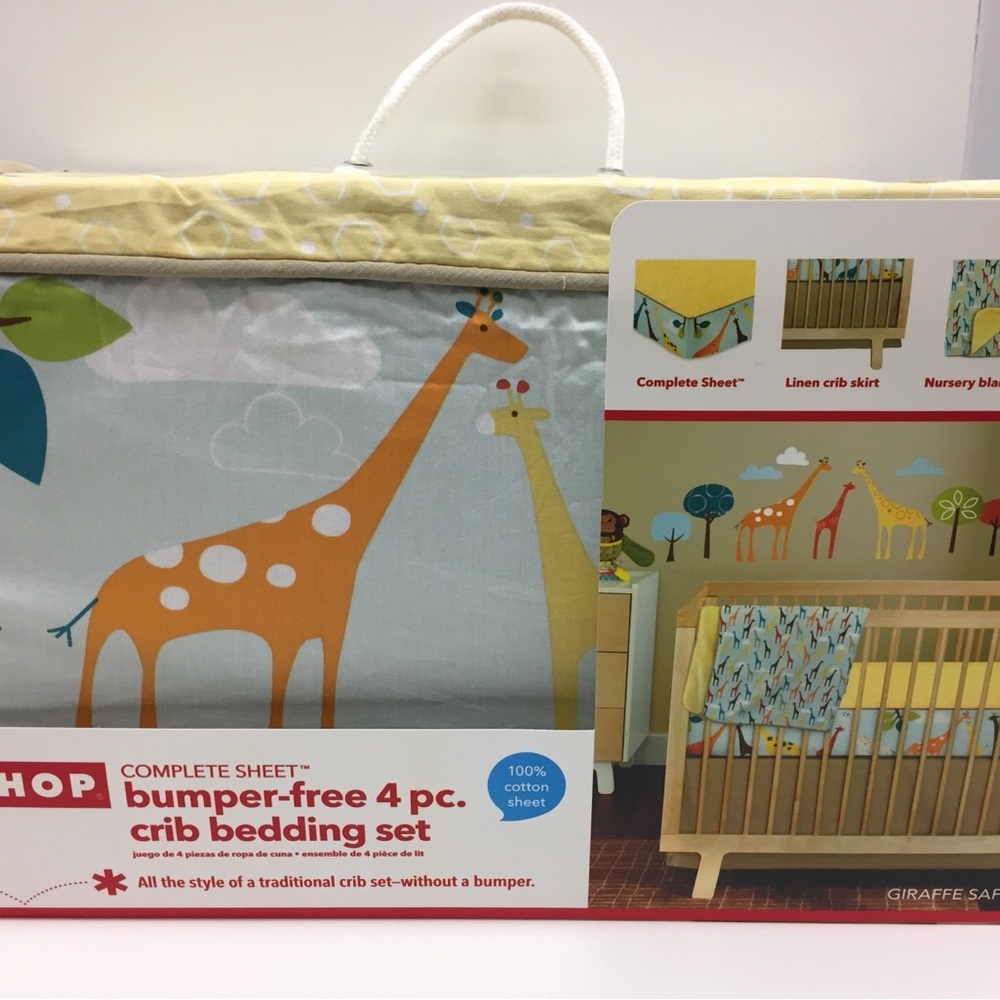 🆕 Skip Hop Giraffe Bumper Free Crib Bedding Set